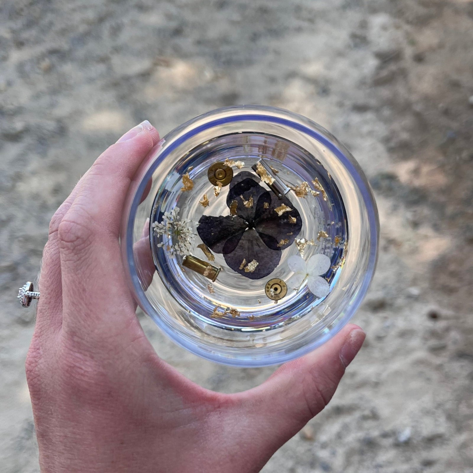 Bullets 'n Blooms Stemless Wineglass (2-Pack)