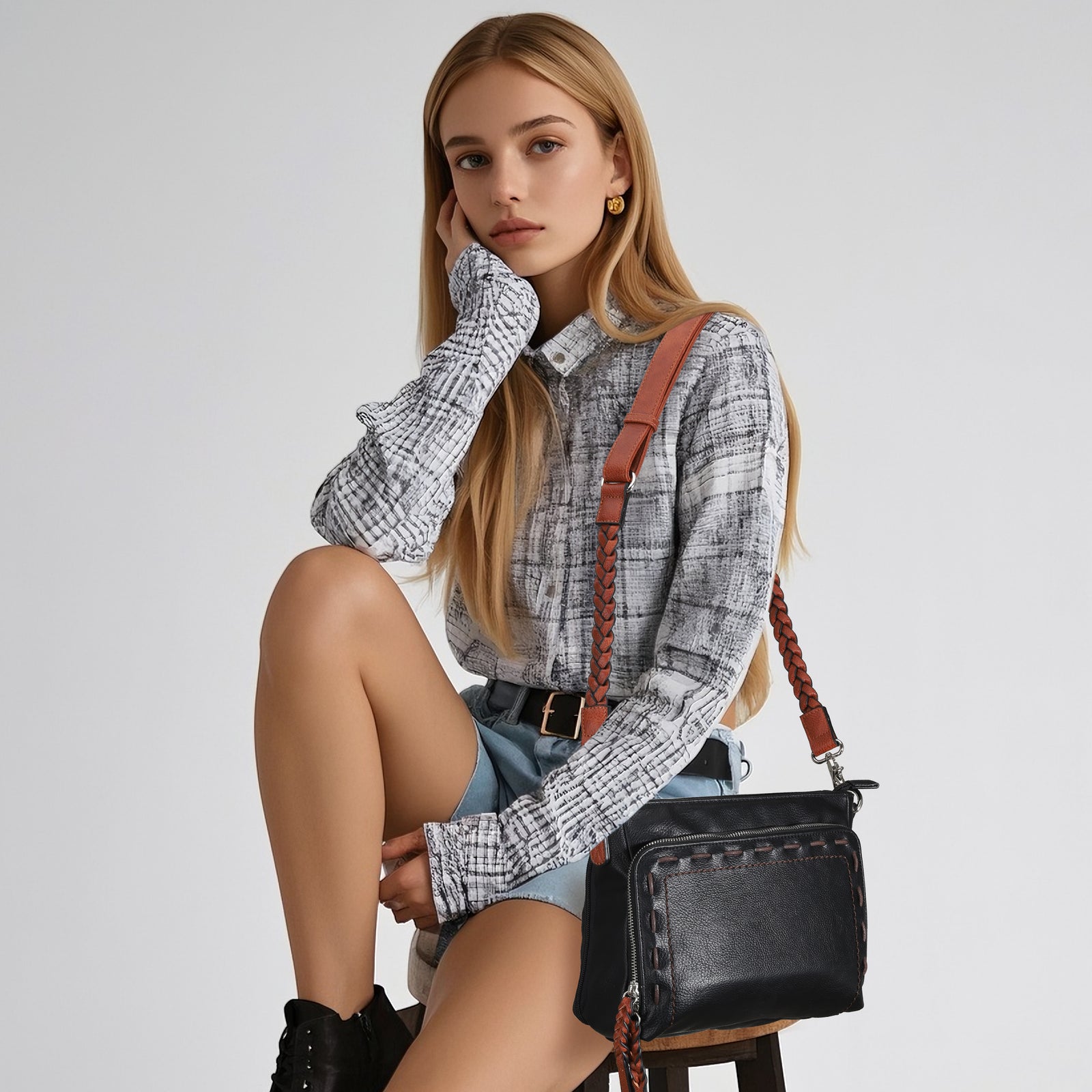Skylar Stitched Concealed-Carry Crossbody