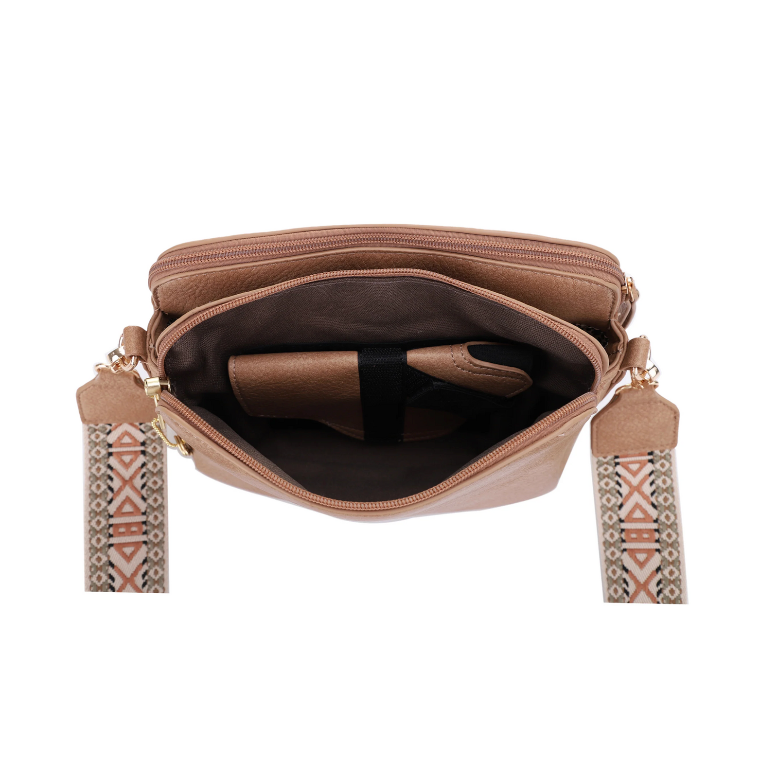 Rebecca Triple Compartment Lock and Key Concealed Carry Crossbody