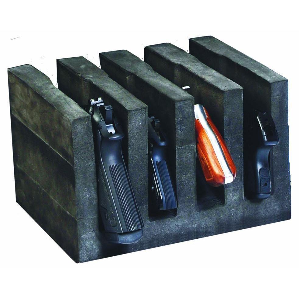 Cradle protects and holds handguns vertically - included in both rolling and non-rolling