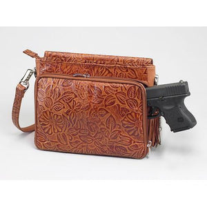 Tooled Cowhide Concealed-Carry Purse