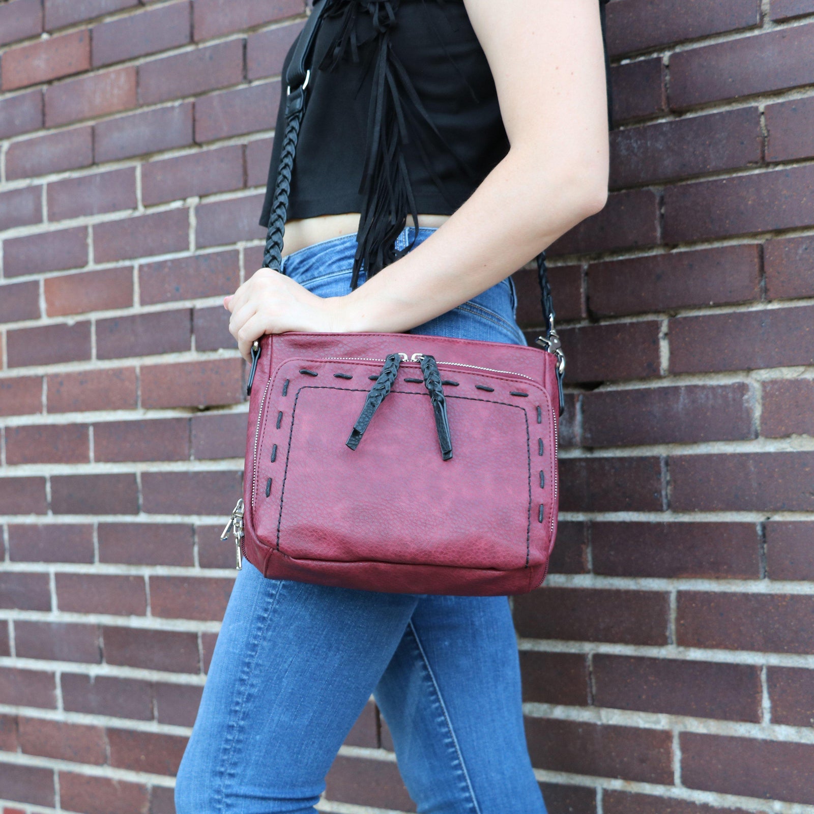 Skylar Stitched Concealed-Carry Crossbody