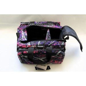 Muddy Girl Camo Range Bag has a spacious main compartment with a moveable divider