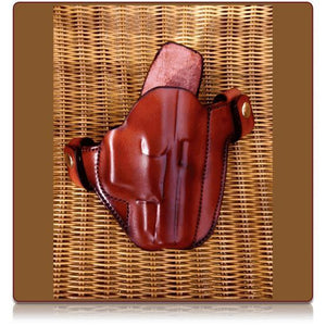 Thrasos Outside-the-Waistband Leather Holster - Chestnut with standard snaps