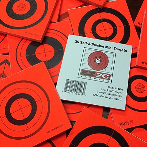 100 EZ2C Mini Shooting Targets, Bright Fluorescent Self-Adhesive 3.5" x 3.5" USA MADE (Pack of 100)