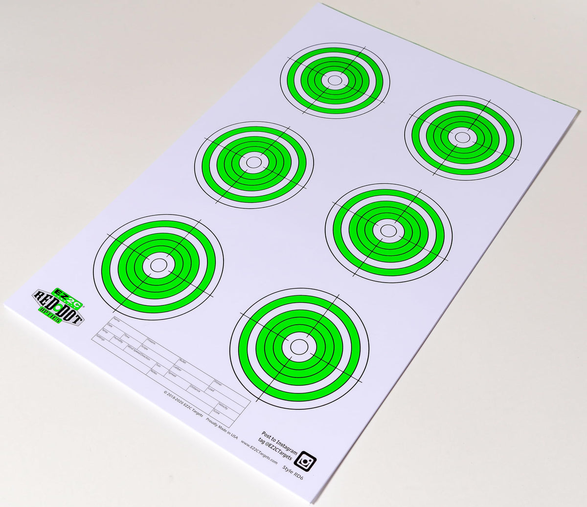 200 EZ2C Paper Shooting Targets 8 Red Dot Optics Styles 11”x17” USA MADE