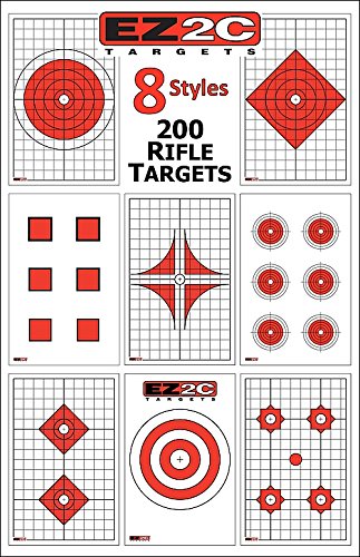 200 EZ2C Targets 8 Rifle Styles Package Paper Shooting Targets for Range 11”x17” USA MADE