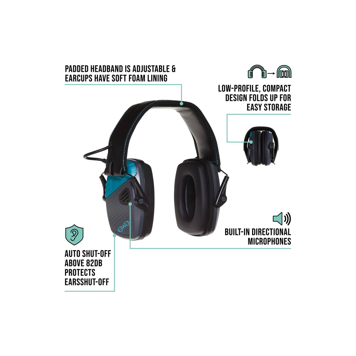 Shield Low Profile Electronic Earmuffs