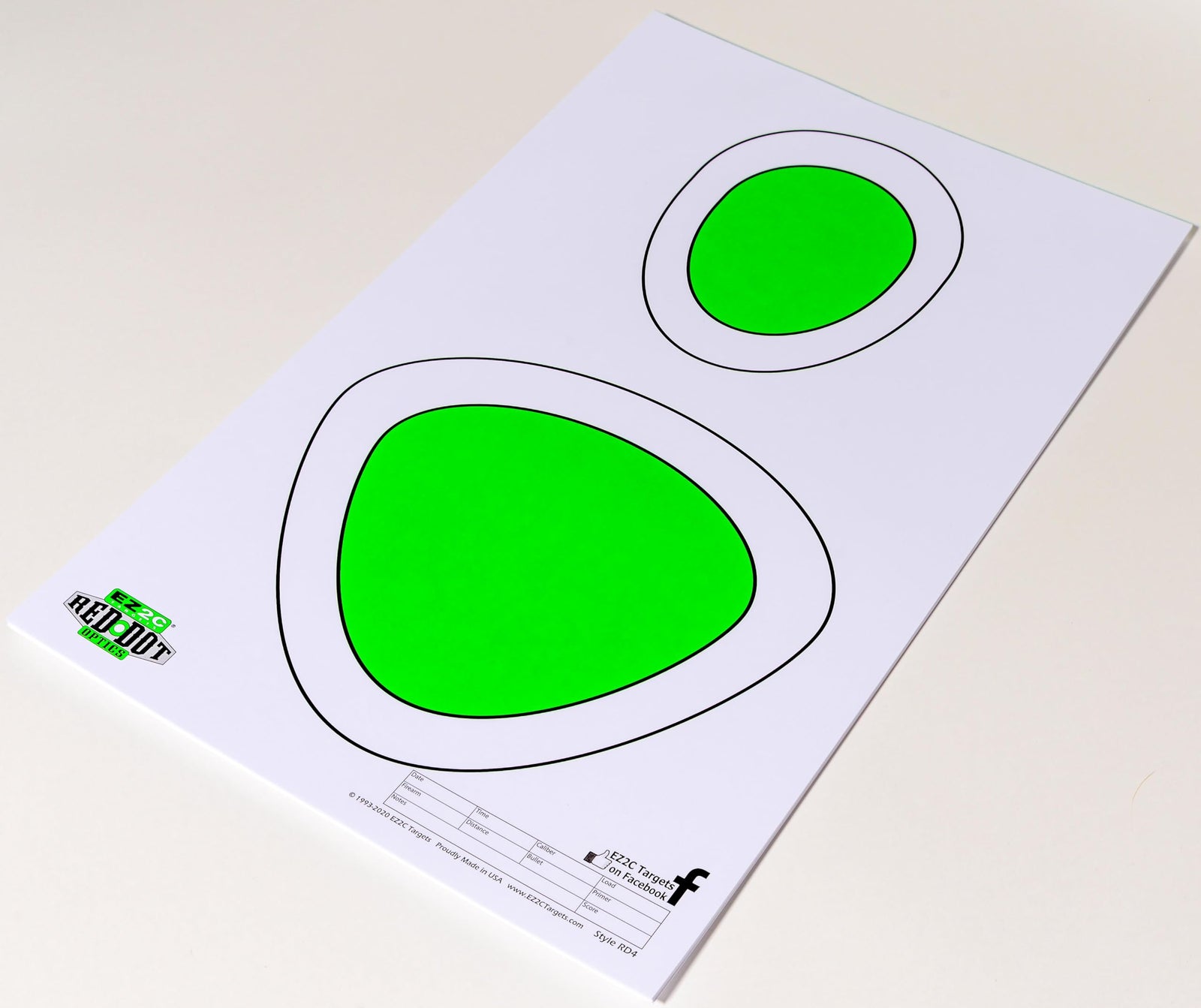 200 EZ2C Paper Shooting Targets 8 Red Dot Optics Styles 11”x17” USA MADE