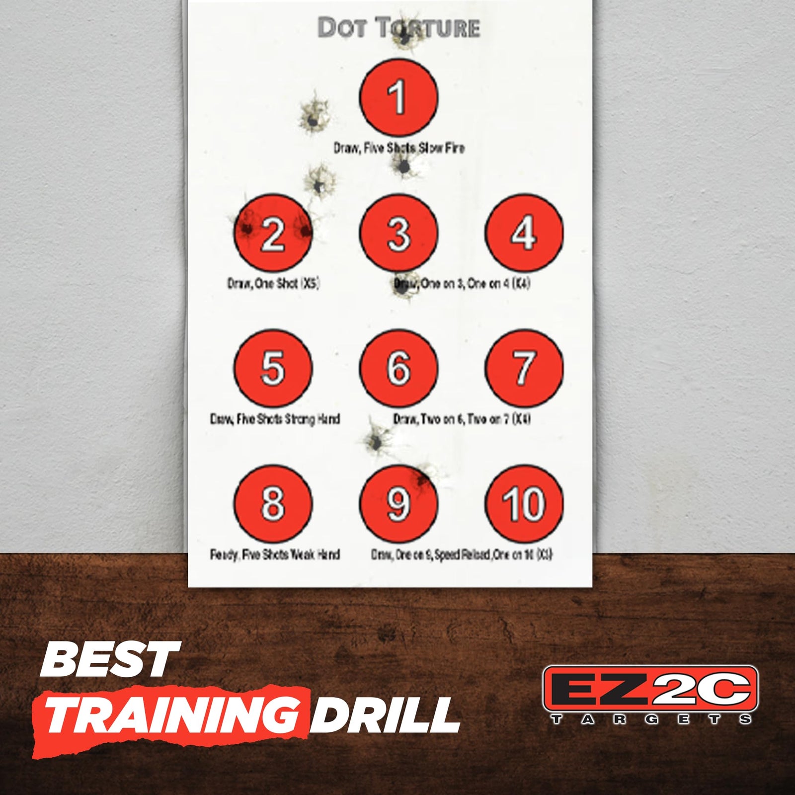 EZ2C Targets #17: Dot Torture Drill 11"x17" Paper Shooting Target USA MADE