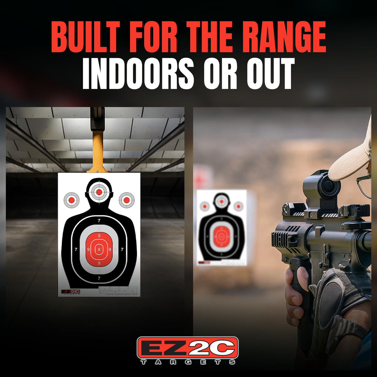 100 EZ2C 12"x18" Silhouette Shooting Target USA MADE Premium Targets for the Range, Gun Gifts (Peel-Off Pad 100)