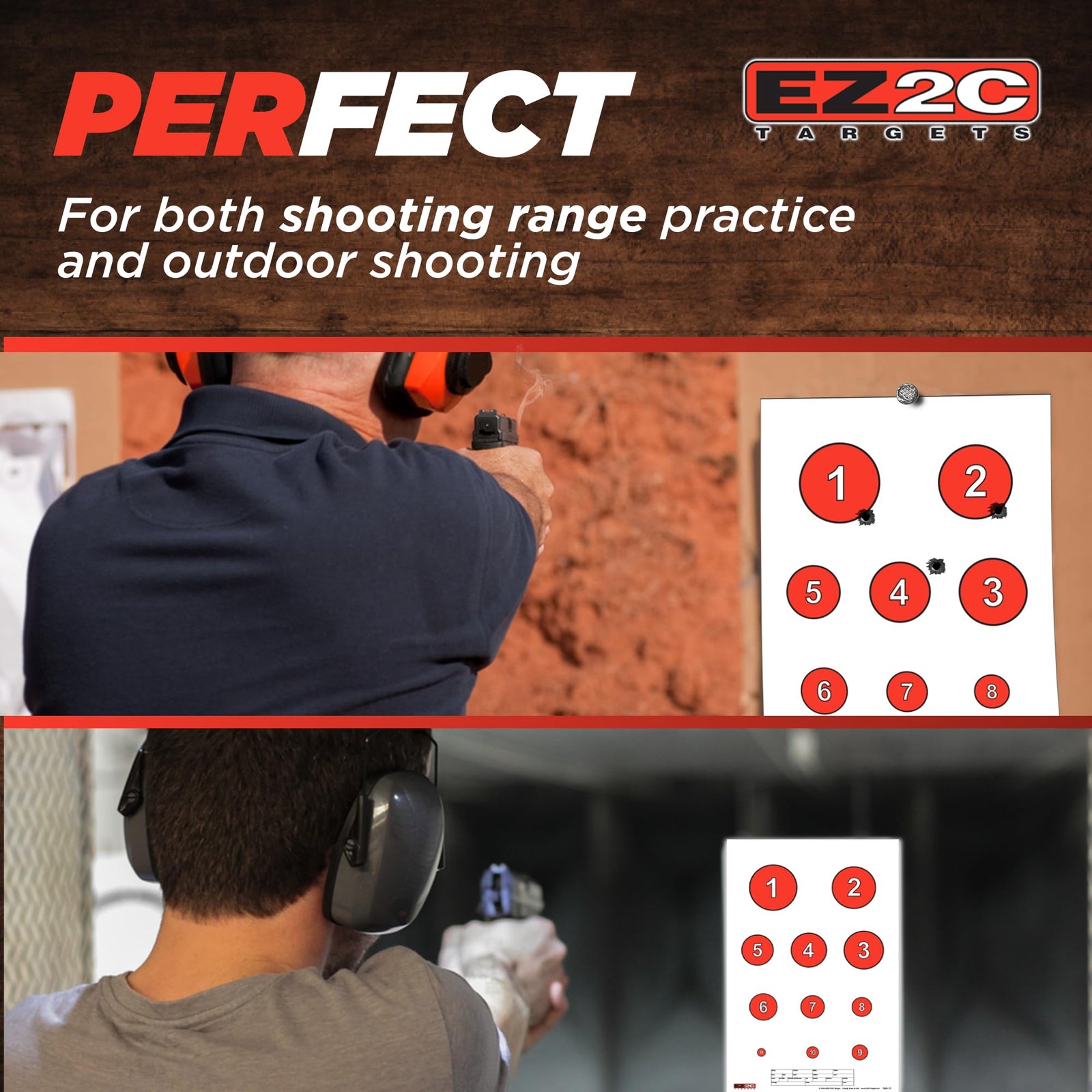 EZ2C Targets #20/RD7: Reducing Circles Paper Shooting Targets 11"x17" USA Made