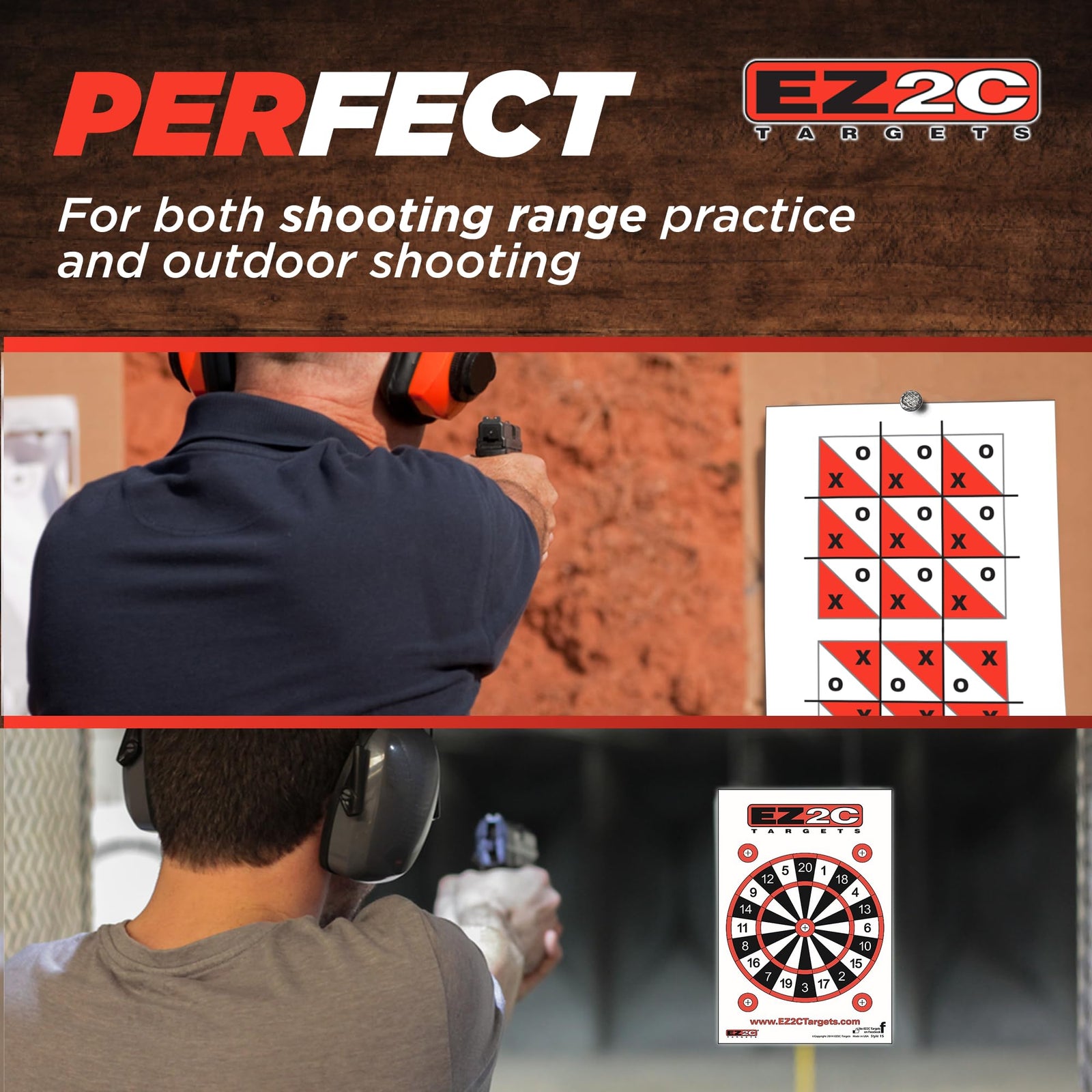 40 EZ2C Targets: Four Fun Game Styles Paper Targets 11"x17" USA MADE