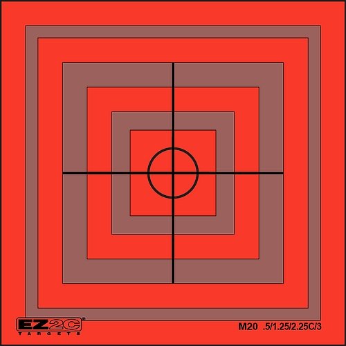 100 EZ2C Mini Shooting Targets, Bright Fluorescent Self-Adhesive 3.5" x 3.5" USA MADE (Pack of 100)