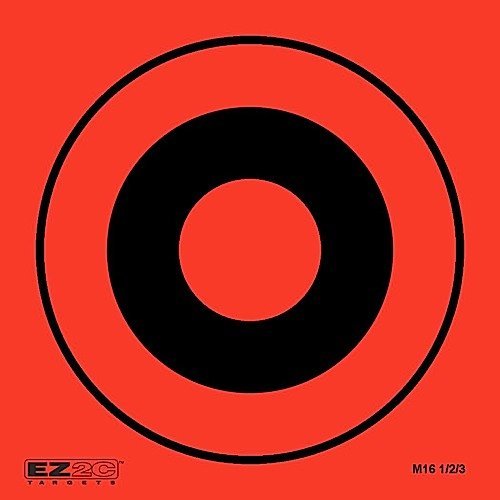 100 EZ2C Mini Shooting Targets, Bright Fluorescent Self-Adhesive 3.5" x 3.5" USA MADE (Pack of 100)