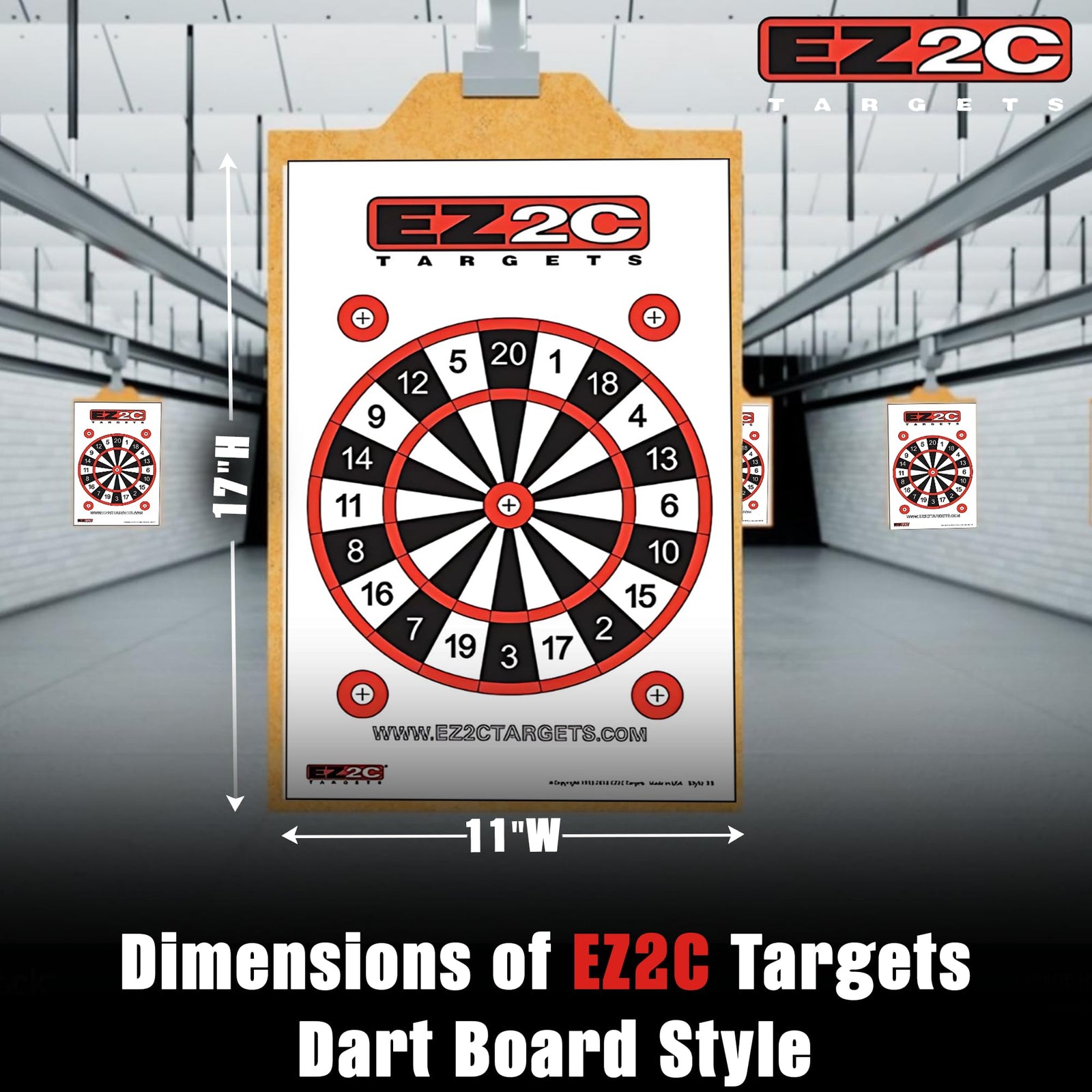 EZ2C Four Fun Game Styles: Paper Targets Shooting Range 11"x17" USA MADE