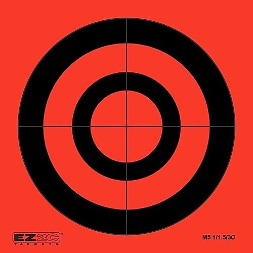 100 EZ2C Mini Shooting Targets, Bright Fluorescent Self-Adhesive 3.5" x 3.5" USA MADE (Pack of 100)
