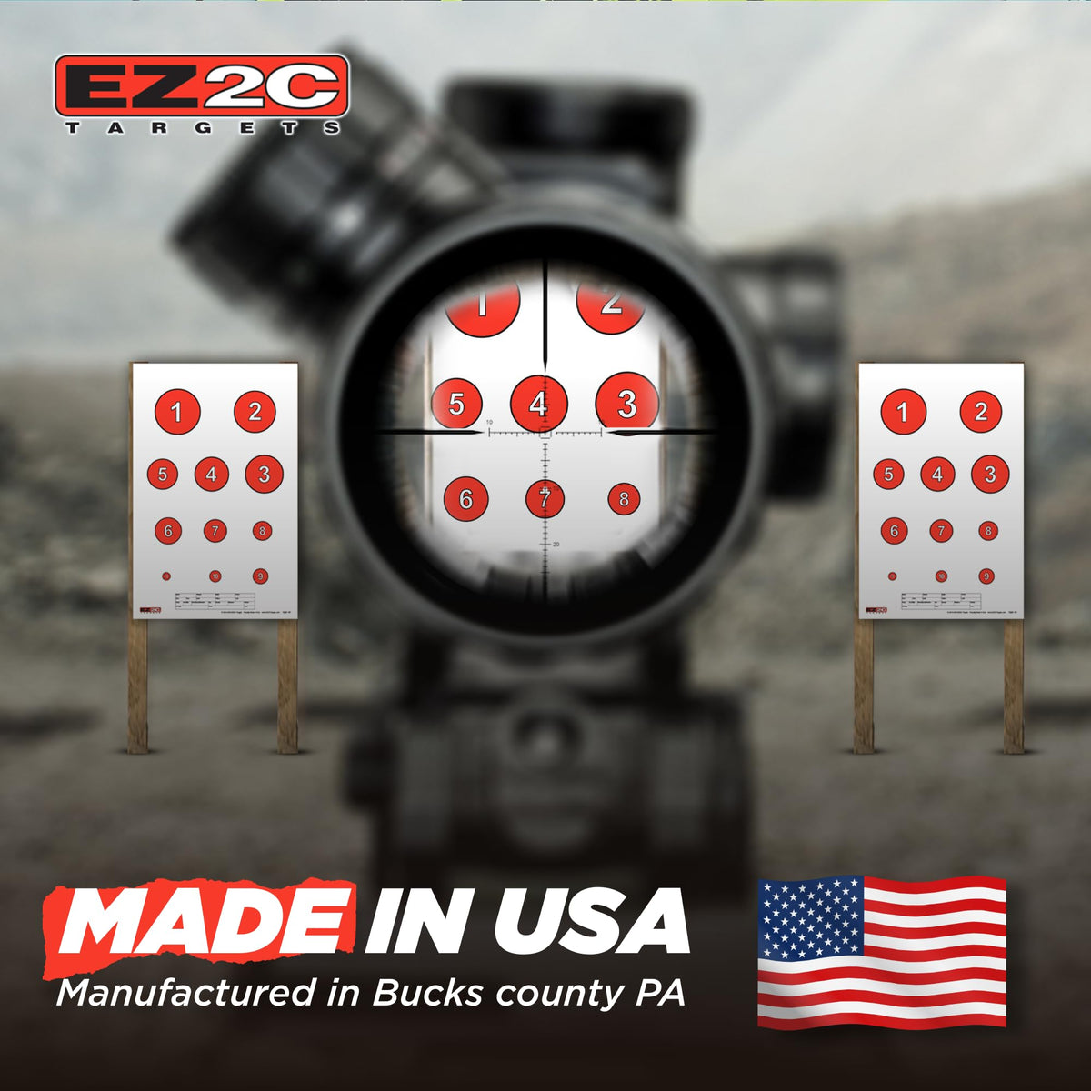 40 EZ2C Targets: Four Fun Game Styles Paper Targets 11"x17" USA MADE