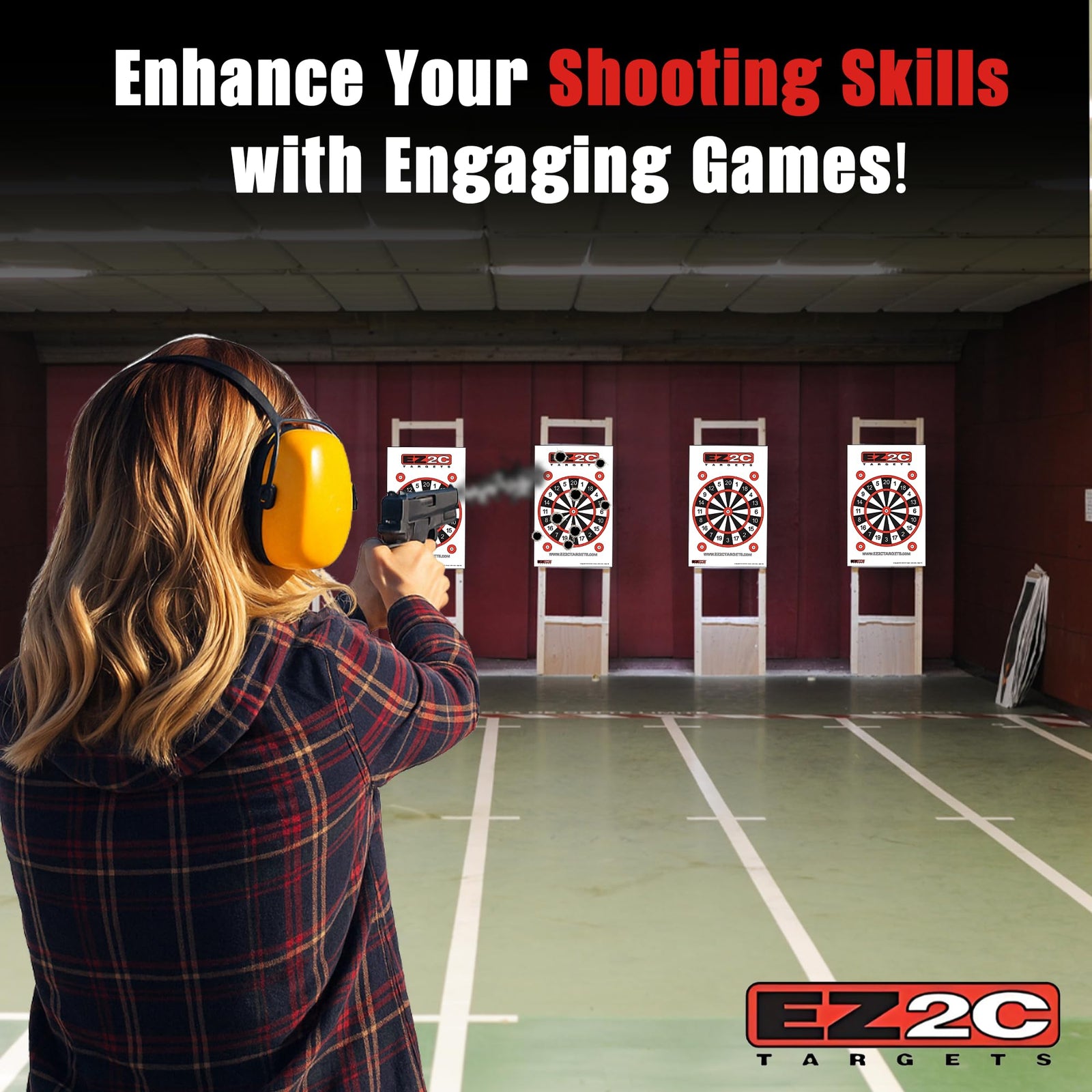 EZ2C Four Fun Game Styles: Paper Targets Shooting Range 11"x17" USA MADE