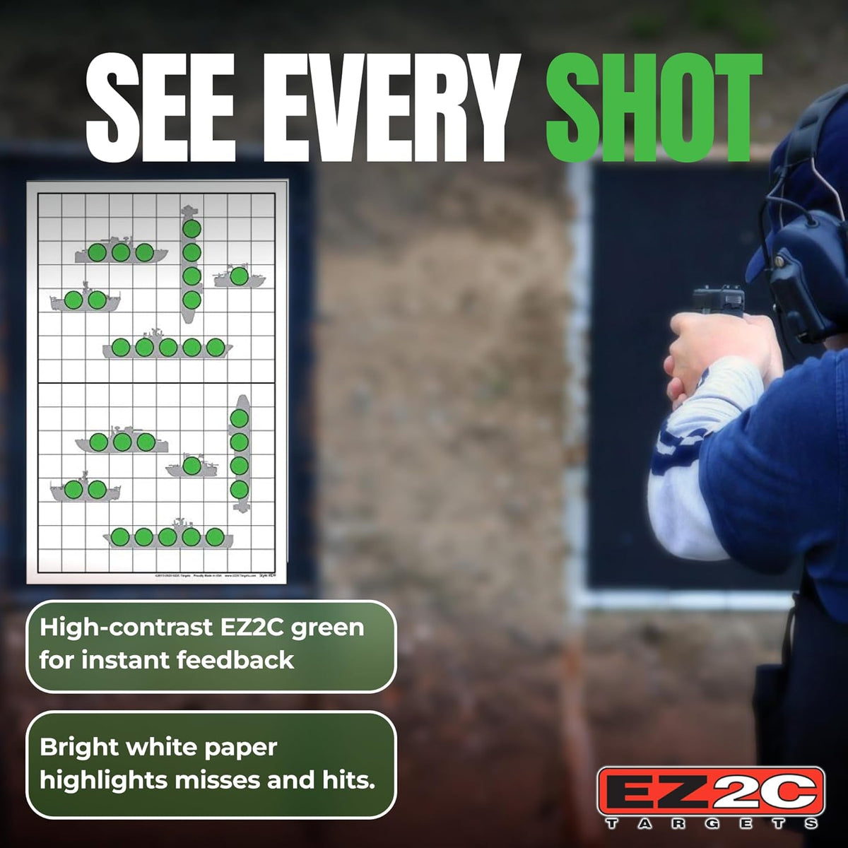 EZ2C Targets 22/RD9: Sink the Boats 11"x17" USA MADE Fun Paper Target