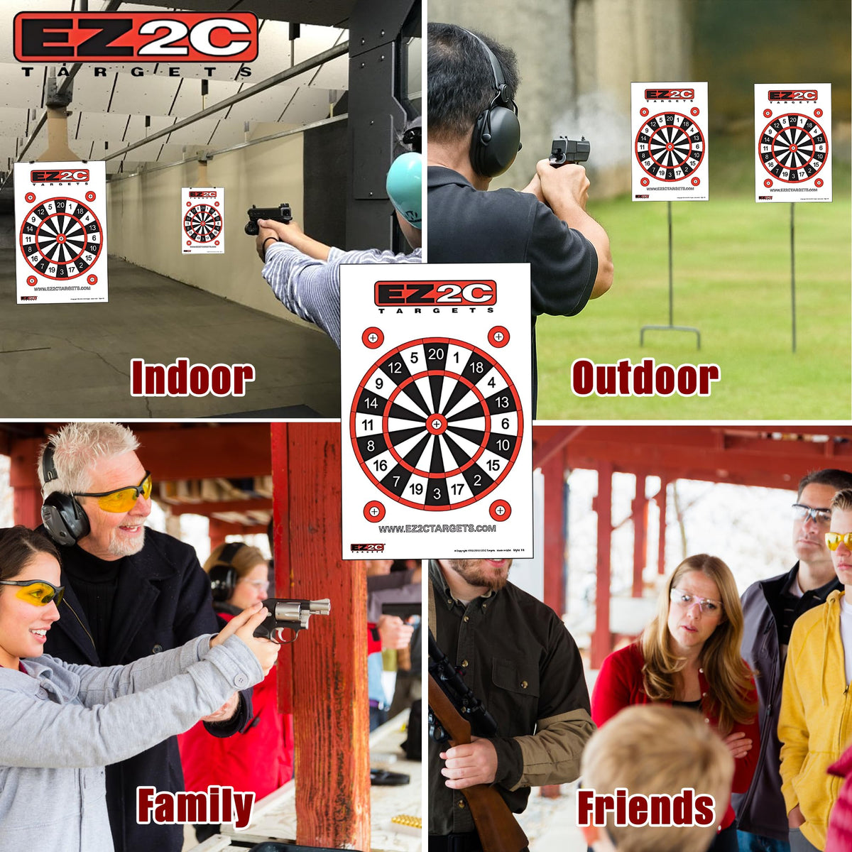 40 EZ2C Targets: Four Fun Game Styles Paper Targets 11"x17" USA MADE