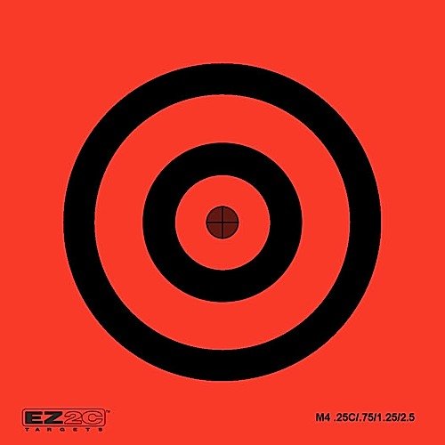 100 EZ2C Mini Shooting Targets, Bright Fluorescent Self-Adhesive 3.5" x 3.5" USA MADE (Pack of 100)