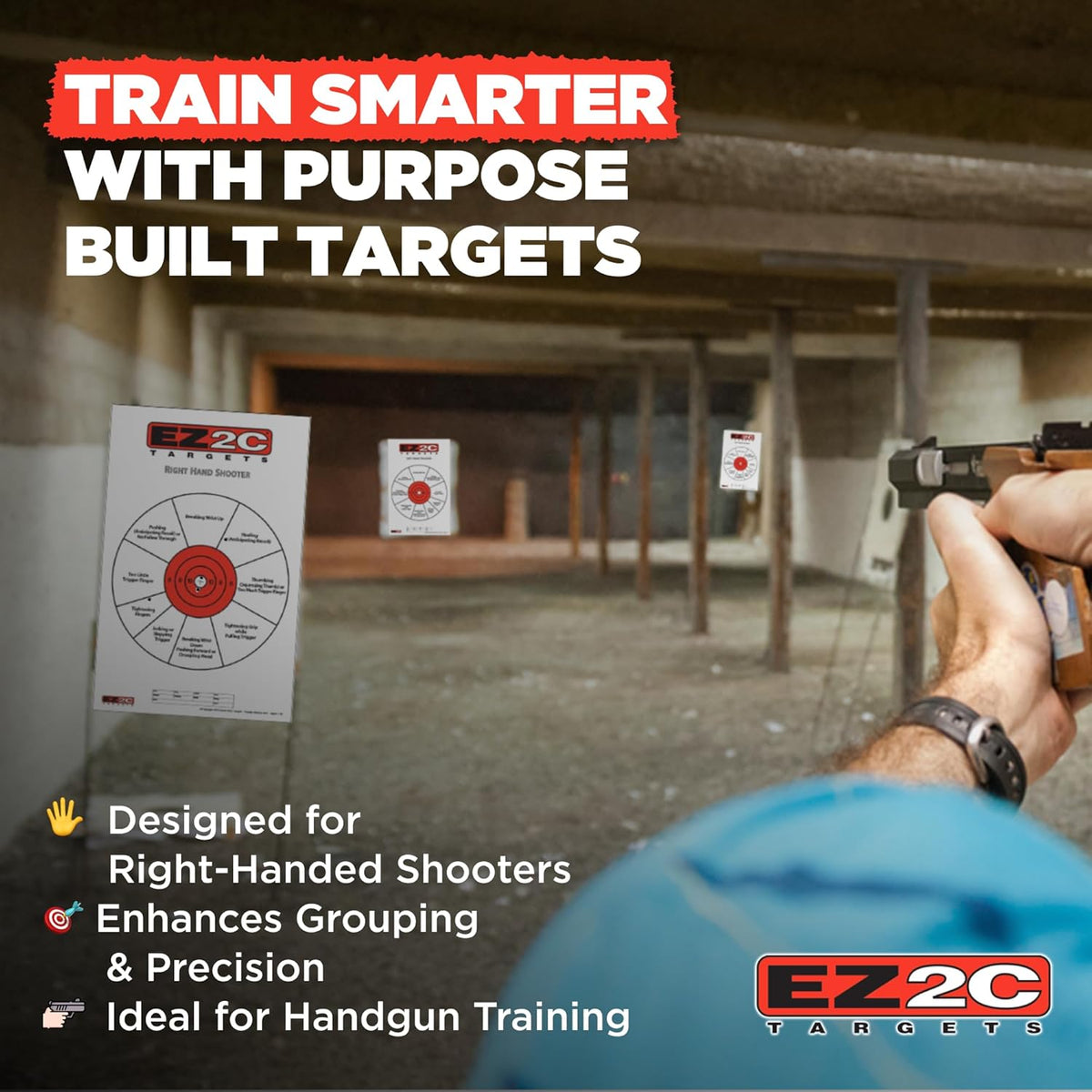 EZ2C Right Hand/Left Hand Diagnostic Training Paper Target 11”x17” USA MADE Style 11