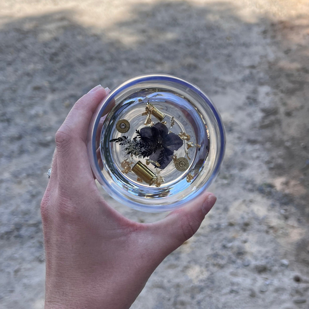 Bullets 'n Blooms Stemless Wineglass (2-Pack)