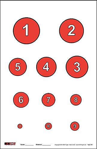EZ2C Targets #20/RD7: Reducing Circles Paper Shooting Targets 11"x17" USA Made