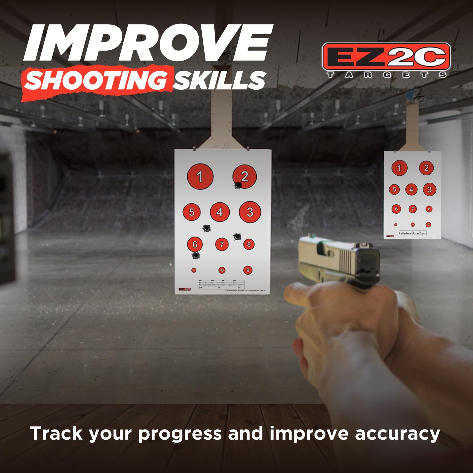 EZ2C Four Fun Game Styles: Paper Targets Shooting Range 11"x17" USA MADE