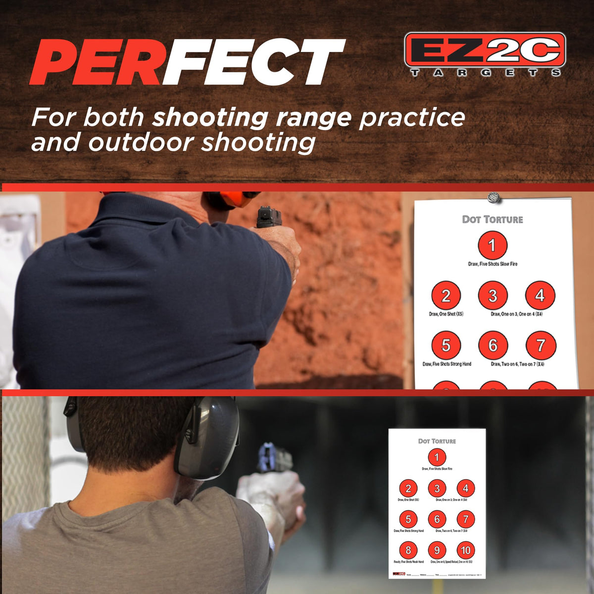 EZ2C Targets #17: Dot Torture Drill 11"x17" Paper Shooting Target USA MADE