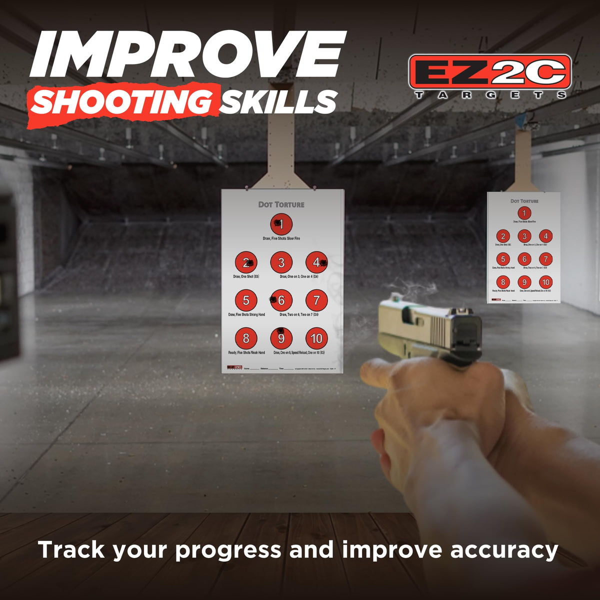 EZ2C Targets #17: Dot Torture Drill 11"x17" Paper Shooting Target USA MADE