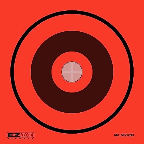 100 EZ2C Mini Shooting Targets, Bright Fluorescent Self-Adhesive 3.5" x 3.5" USA MADE (Pack of 100)