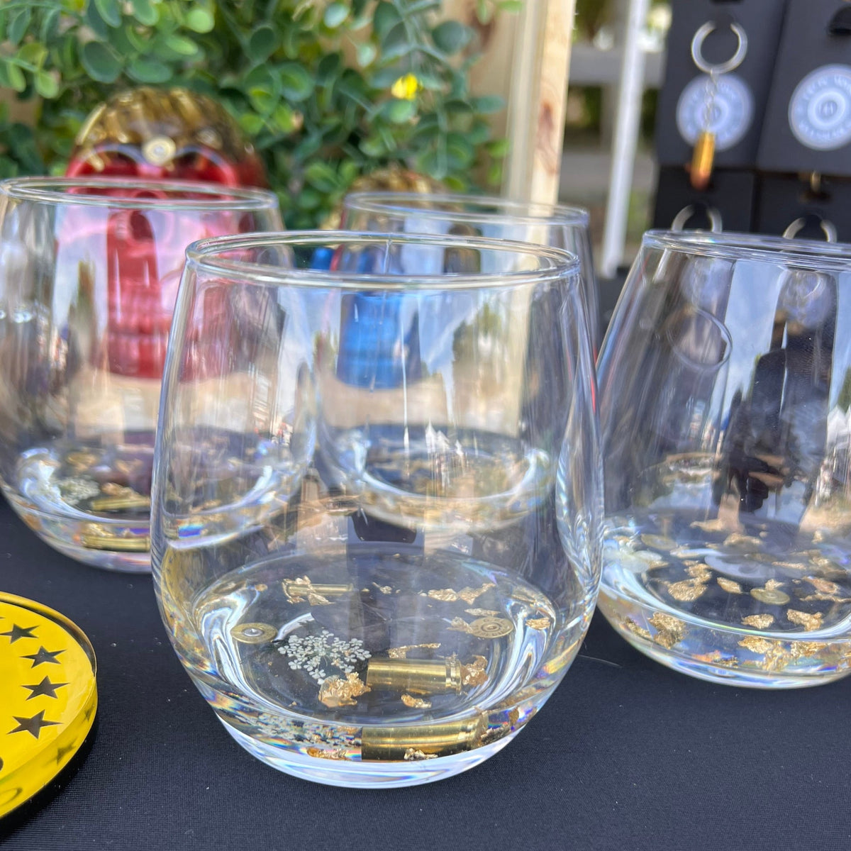 Bullets 'n Blooms Stemless Wineglass (2-Pack)