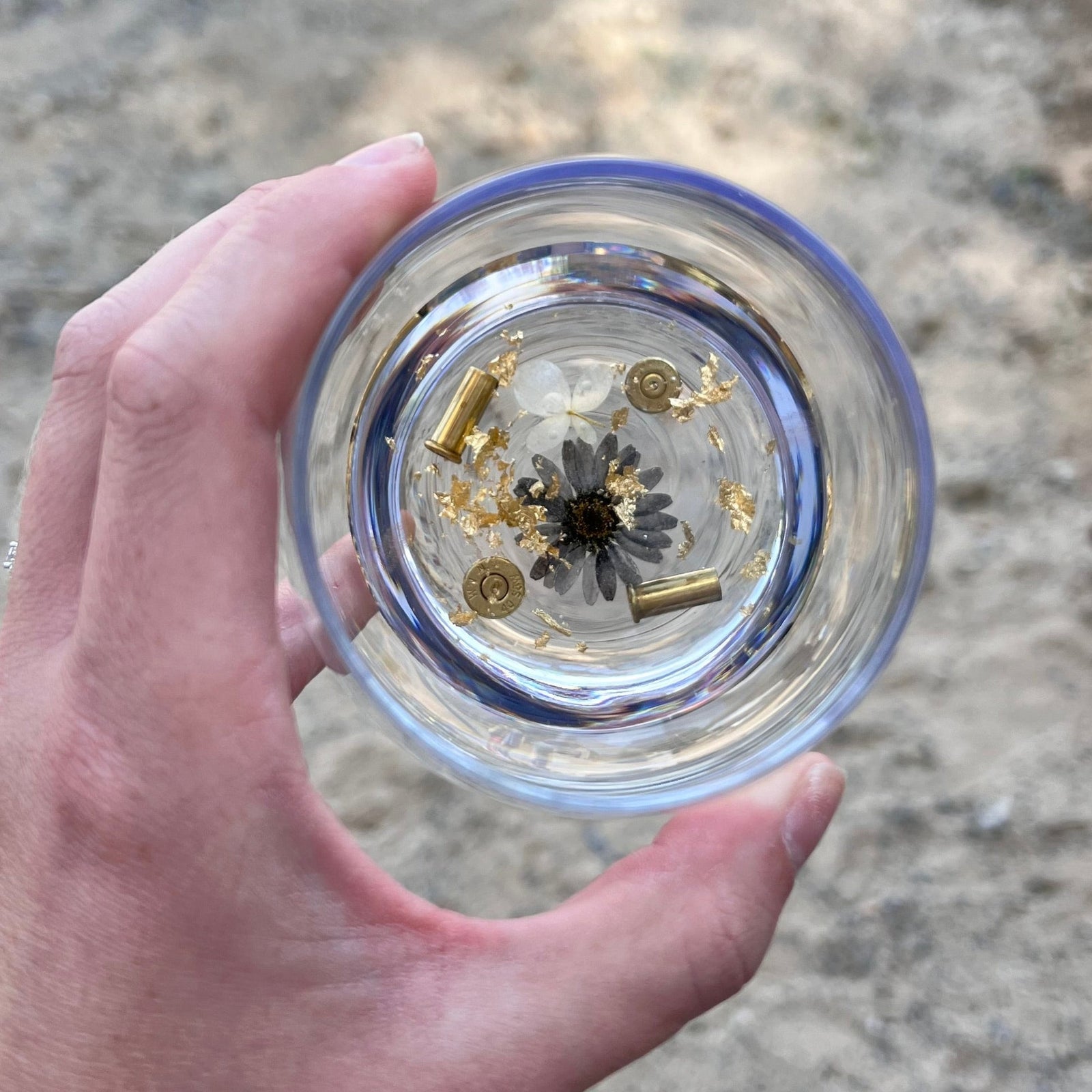 Bullets 'n Blooms Stemless Wineglass (2-Pack)