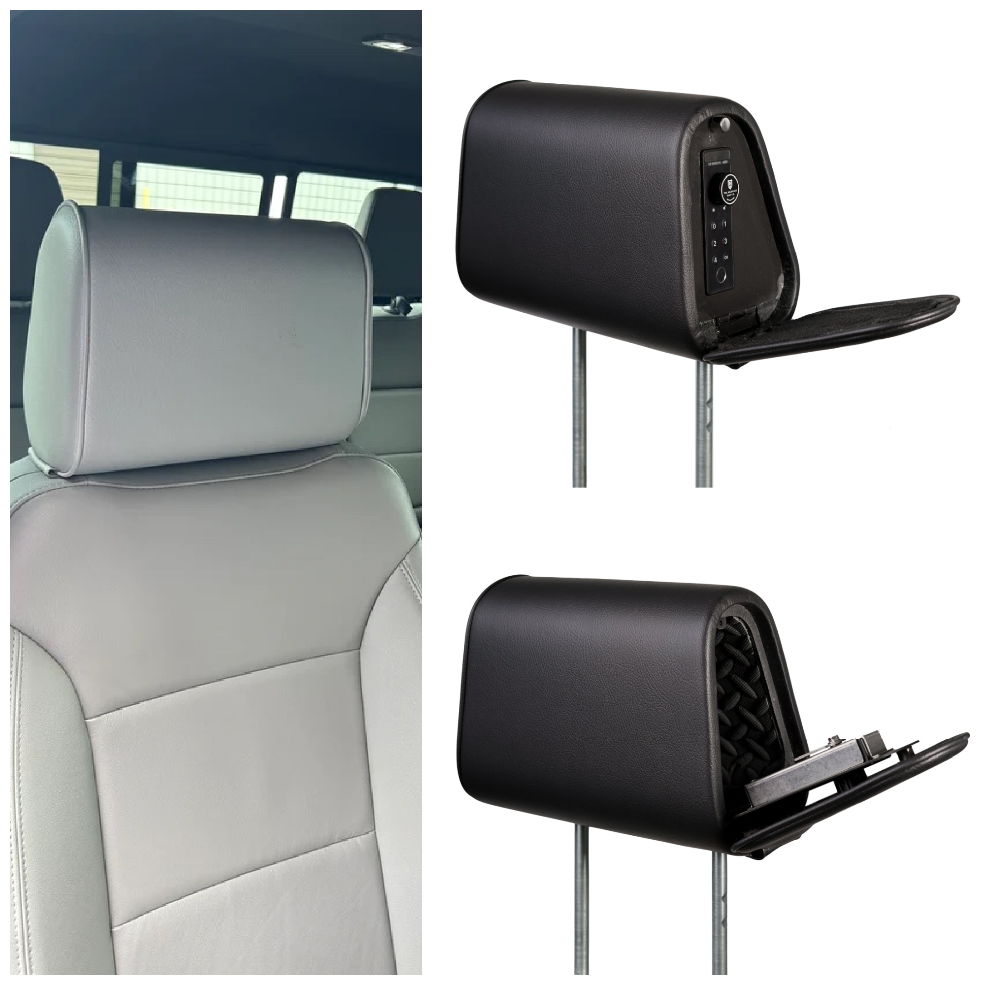 THE HEADREST SAFE Vulcan Cloth Headrest Safe - Passenger Seat,  Black : Tools & Home Improvement