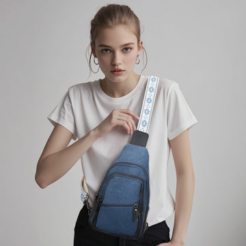 Concealed Carry Indie Canvas Sling by DS Conceal Blue Canvas