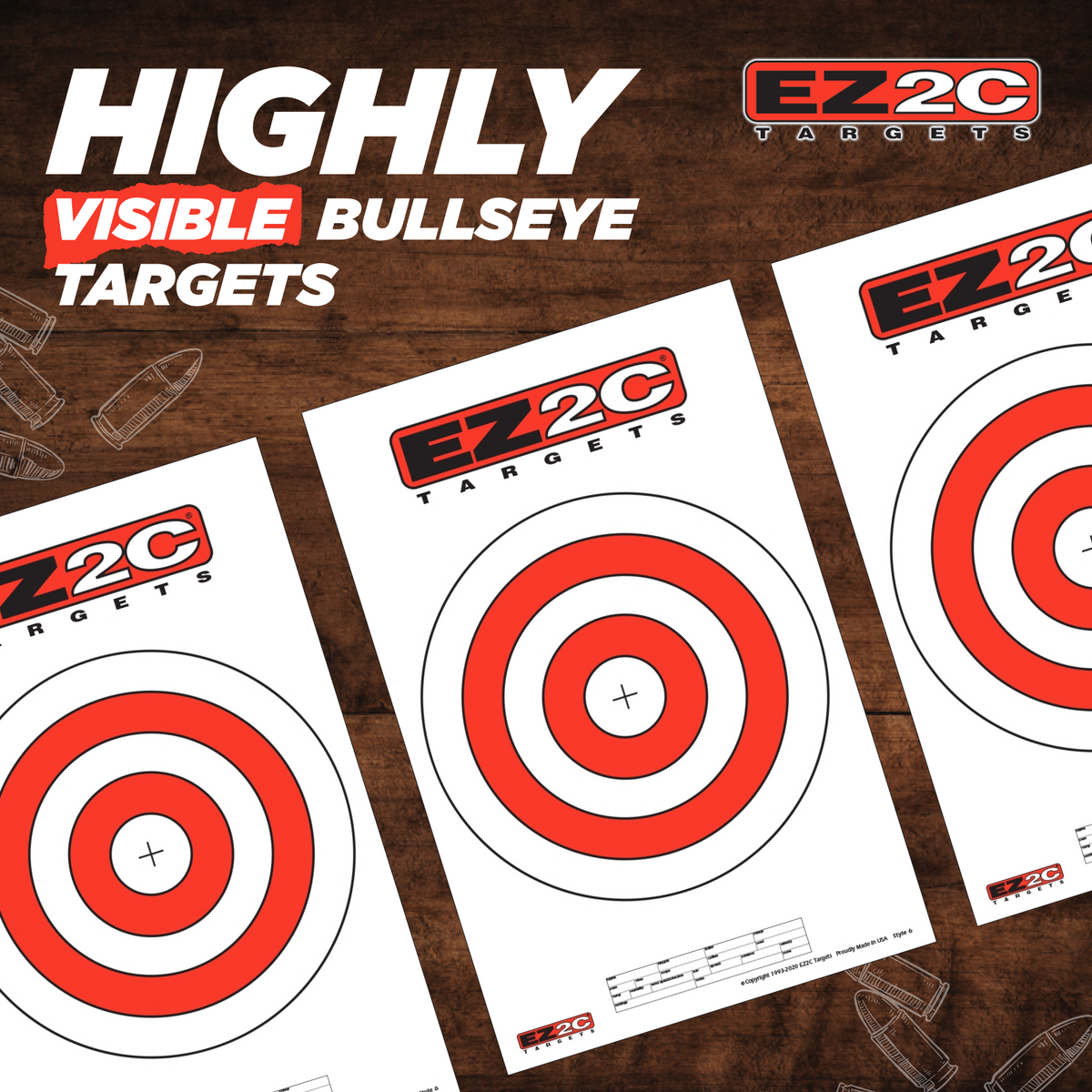 200 EZ2C Targets 8 Rifle Styles Package Paper Shooting Targets for Range 11”x17” USA MADE