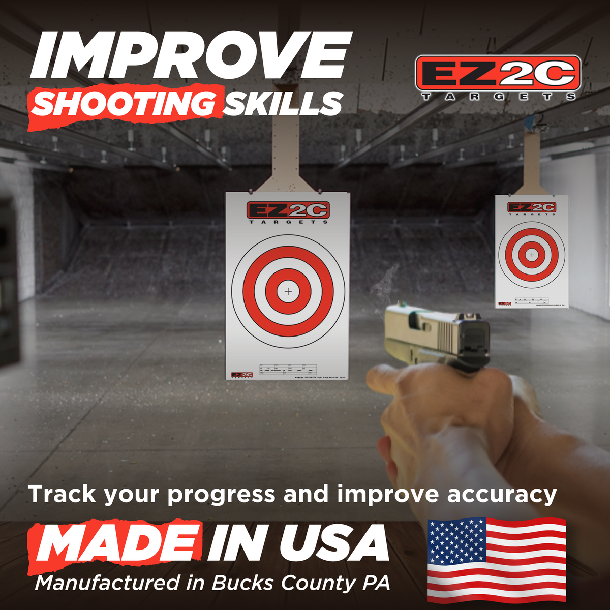 EZ2C Targets #6: 10" Bullseye Paper Shooting Target 11"x17" USA MADE