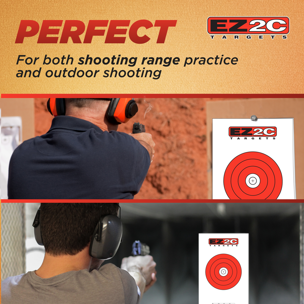 EZ2C Targets #9: 8" Bullseye Paper Shooting Target 11"x17" USA MADE Hi-Visibility