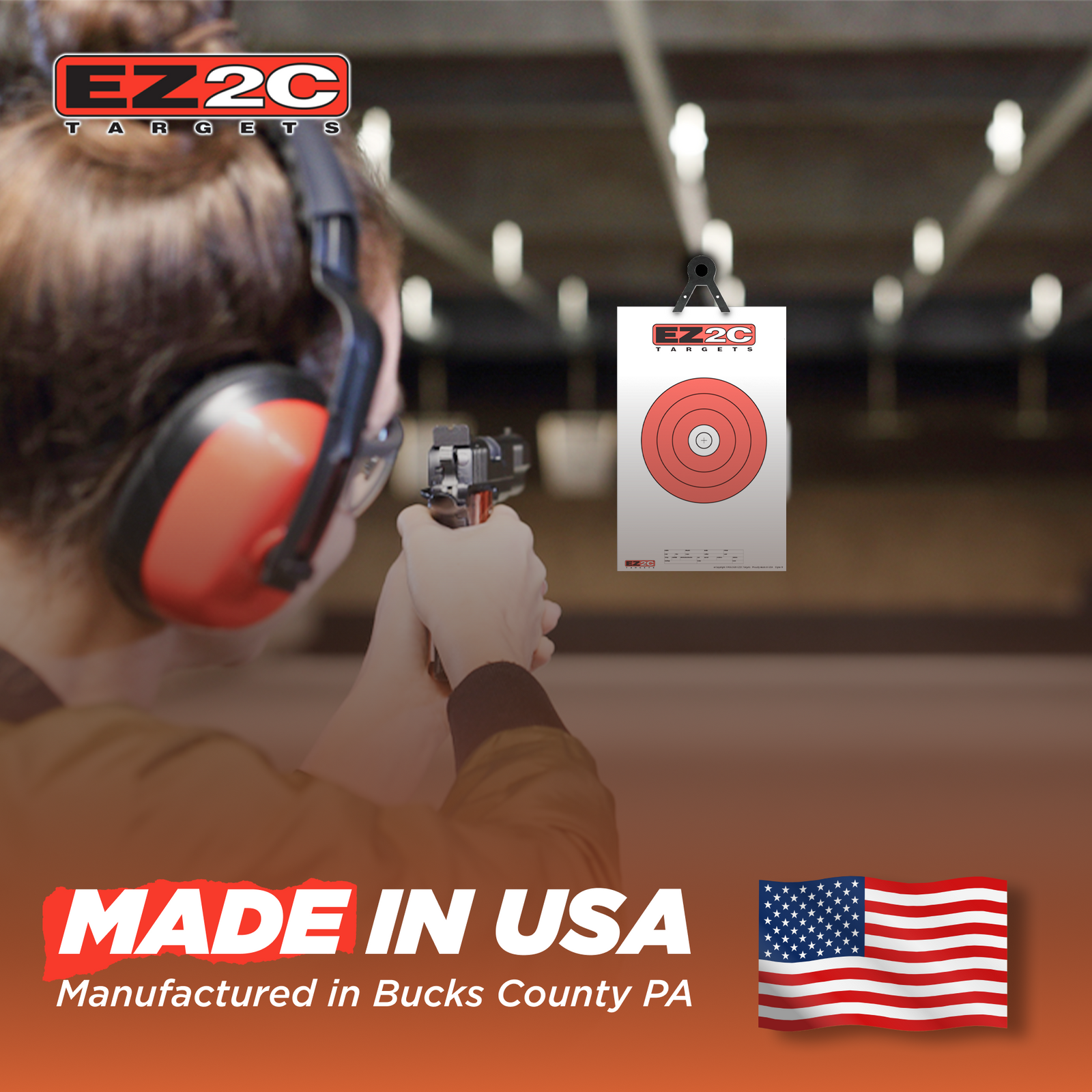 EZ2C Targets #9: 8" Bullseye Paper Shooting Target 11"x17" USA MADE Hi-Visibility