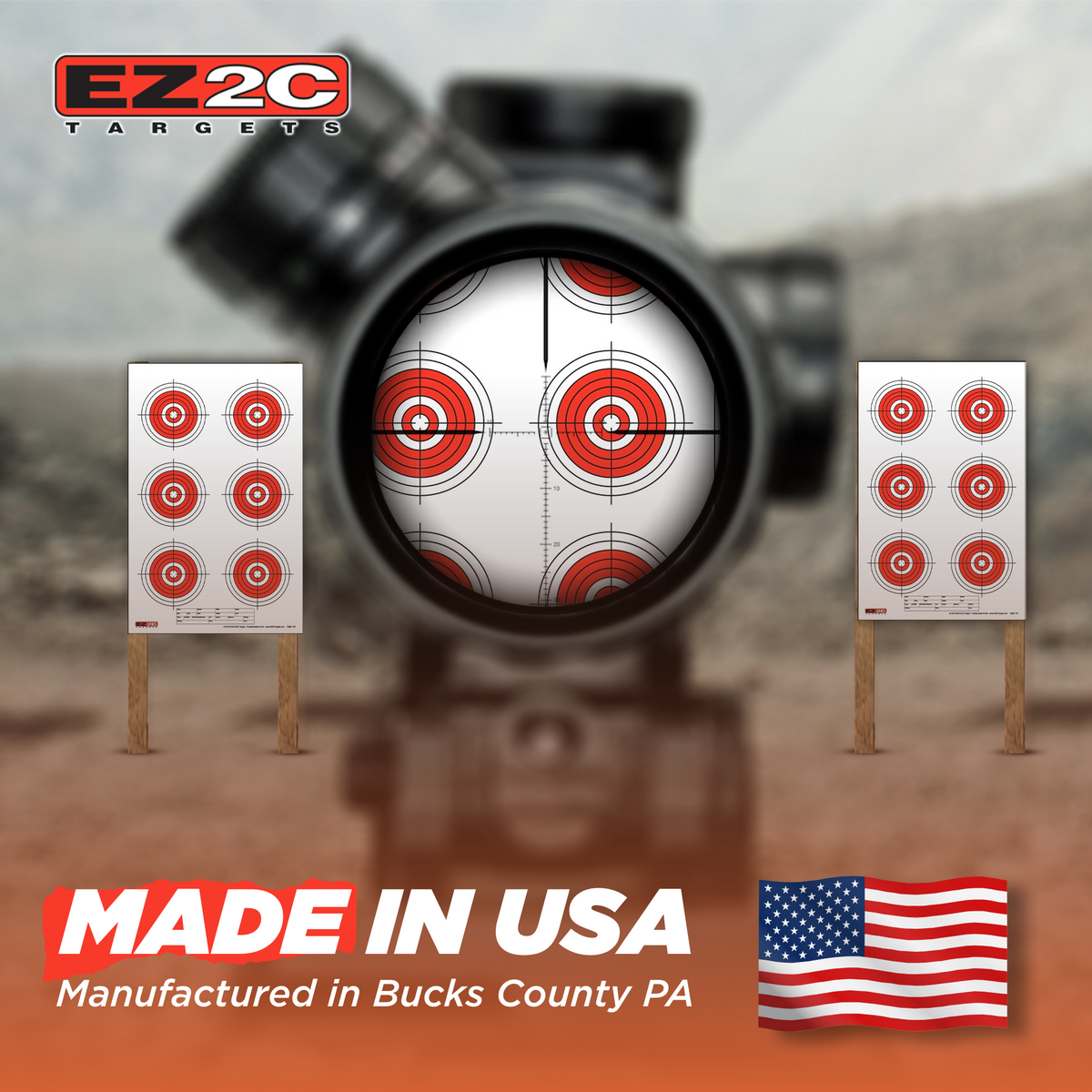 200 EZ2C Targets 8 Rifle Styles Package Paper Shooting Targets for Range 11”x17” USA MADE