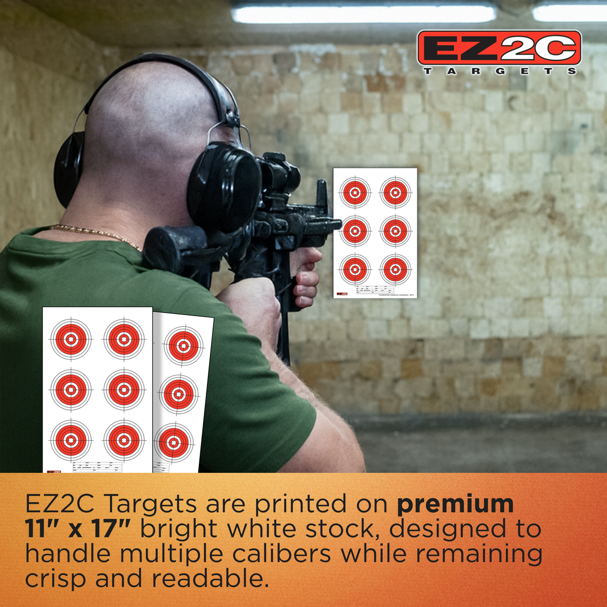 200 EZ2C Targets 8 Rifle Styles Package Paper Shooting Targets for Range 11”x17” USA MADE