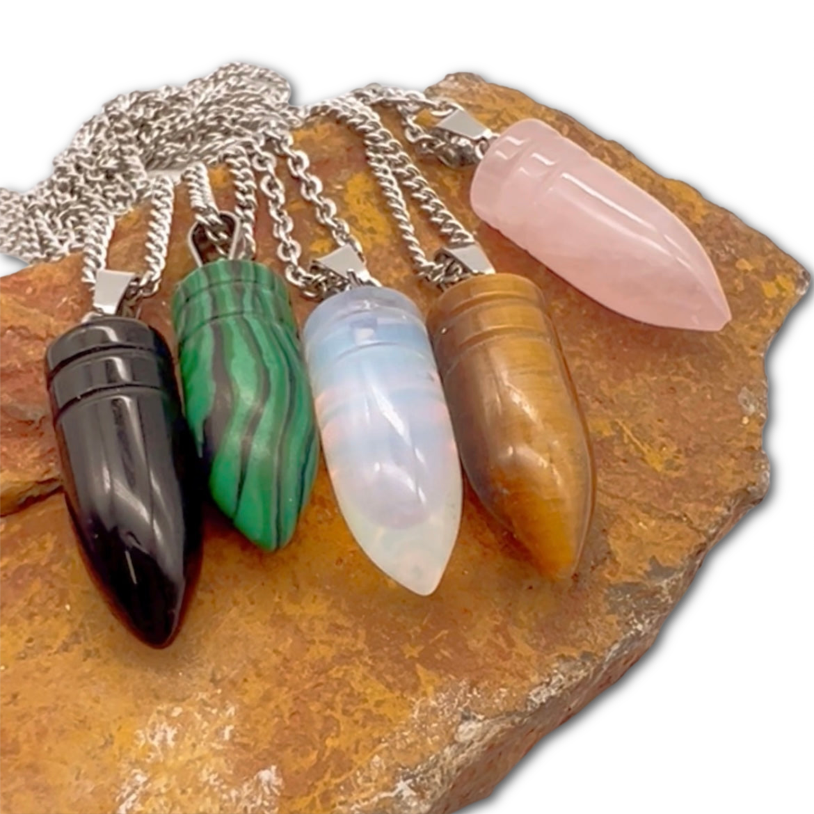 Gemstone Bullet Pendant