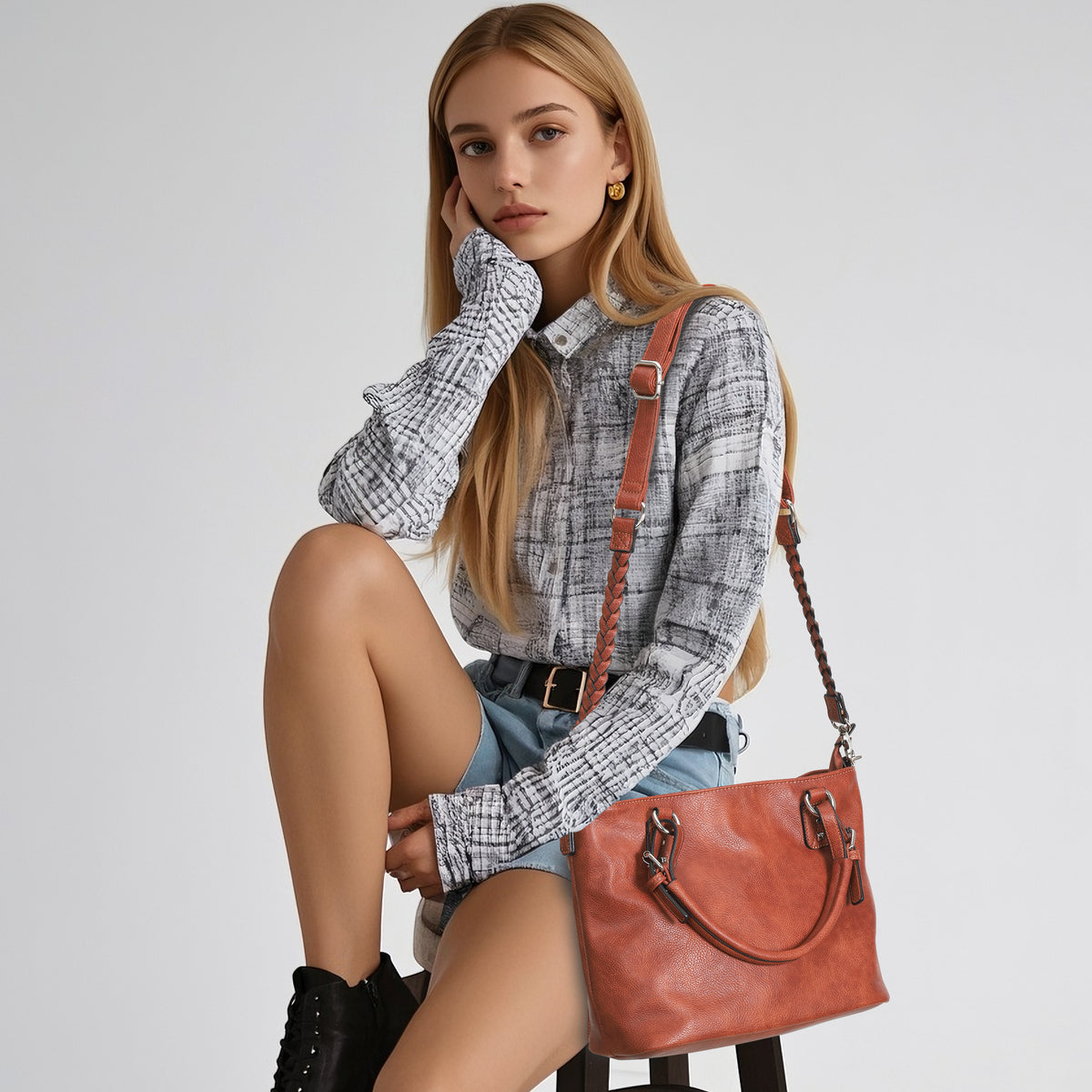 Ella Braided Concealed-Carry Satchel