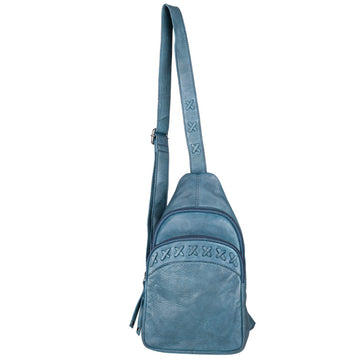 ccw leather sling purse backpack Concealed Carry Unisex Taylor Sling Leather Backpack by Lady Conceal Black