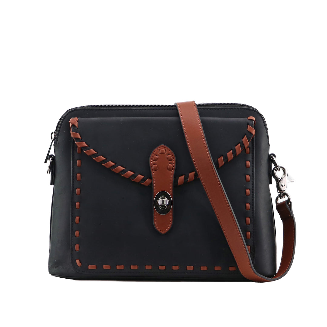 Leather Concealed-Carry Crossbody | Evelyn Purse | Gun Goddess Mahogany