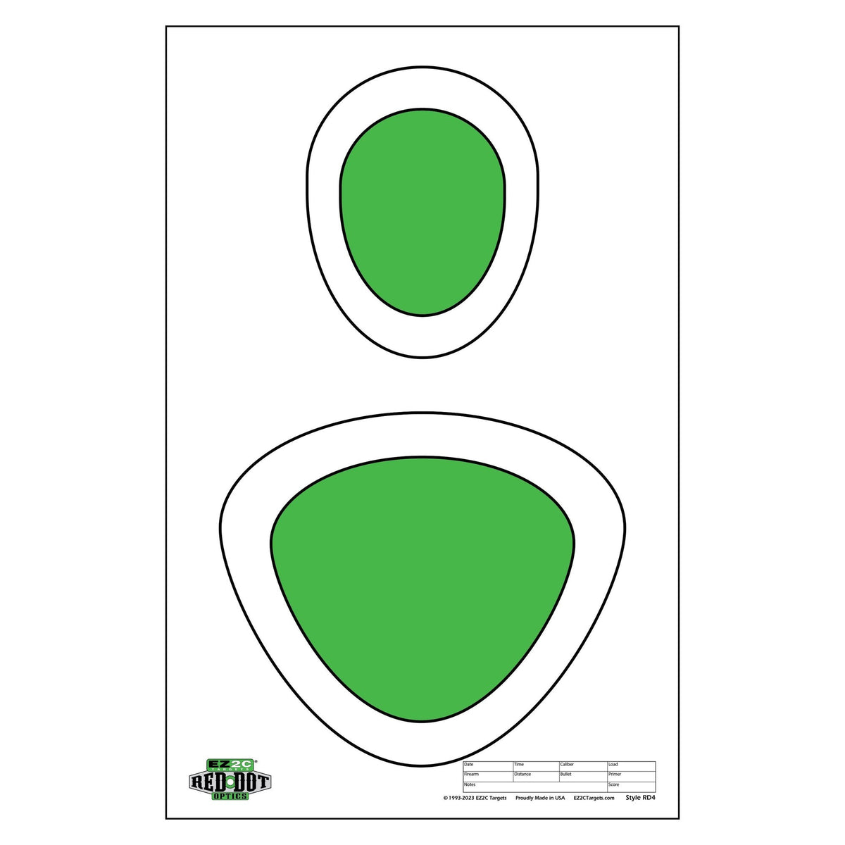 EZ2C Targets #4/RD4: Silhouette Paper Shooting Targets 11”x17” USA MADE