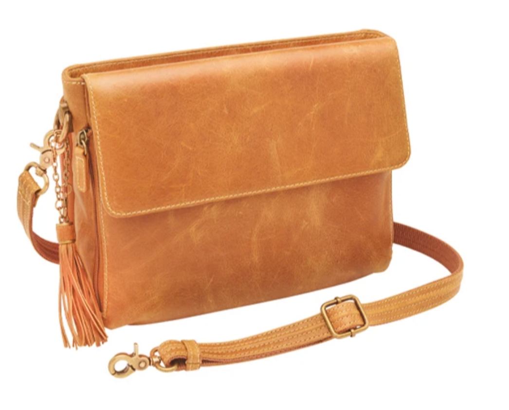 Distressed Buffalo Concealed-Carry Clutch
