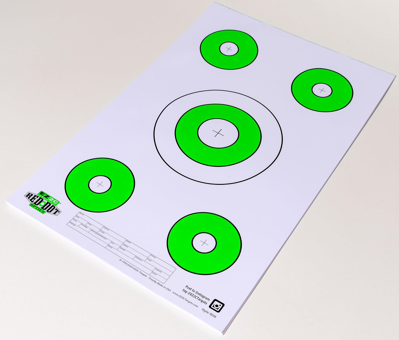 200 EZ2C Paper Shooting Targets 8 Red Dot Optics Styles 11”x17” USA MADE